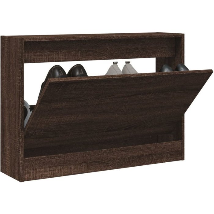 Vidaxl zapatero de madera de ingeniería marrón roble 80x21x57 cm