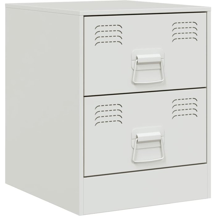 Mesita de noche | mesilla de noche acero blanco 34,5x39x44 cm cfw43619