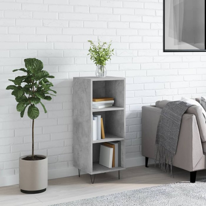 Aparador de madera de ingeniería gris hormigón 34,5x32,5x90 cm - comfortxl