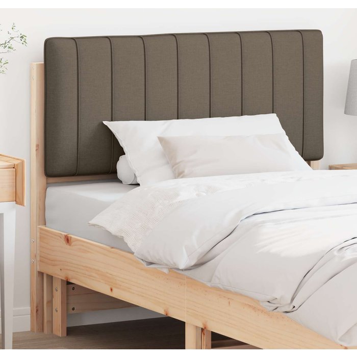 Cabecero tapizado marrón y topo 100 cm madera de pino macizo vidaxl