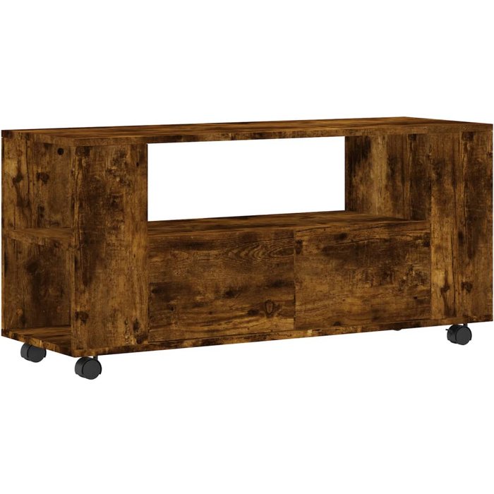 Mueble tv roble ahumado 102x34,5x43 cm madera contrachapada