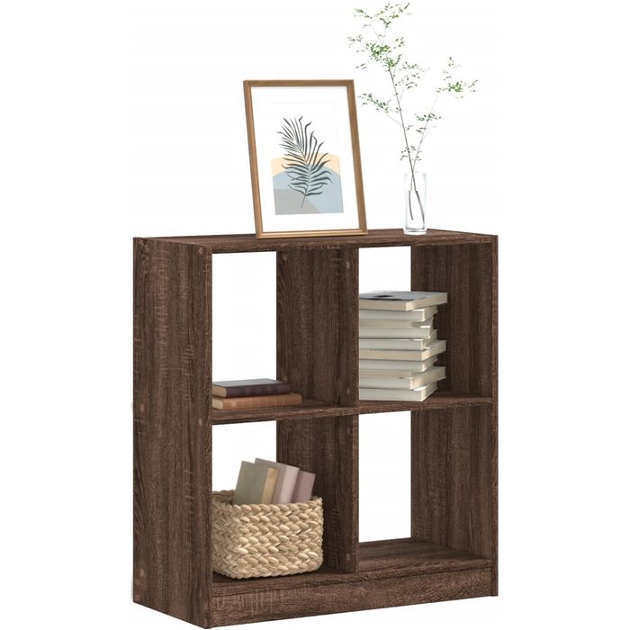 Librería roble marrón 68,5x32x75 cm madera contrachapada