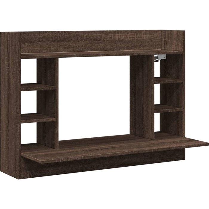 Escritorio de pared madera ingeniería marrón roble 105x48x75 cm - comfortxl