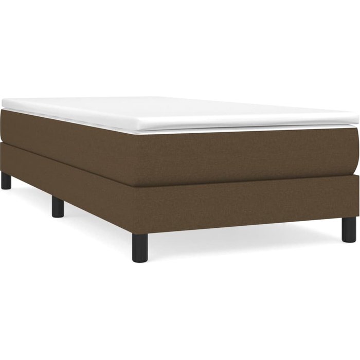 Estructura de cama sin colchón tela marrón oscuro 90x190 cm — comfortxl