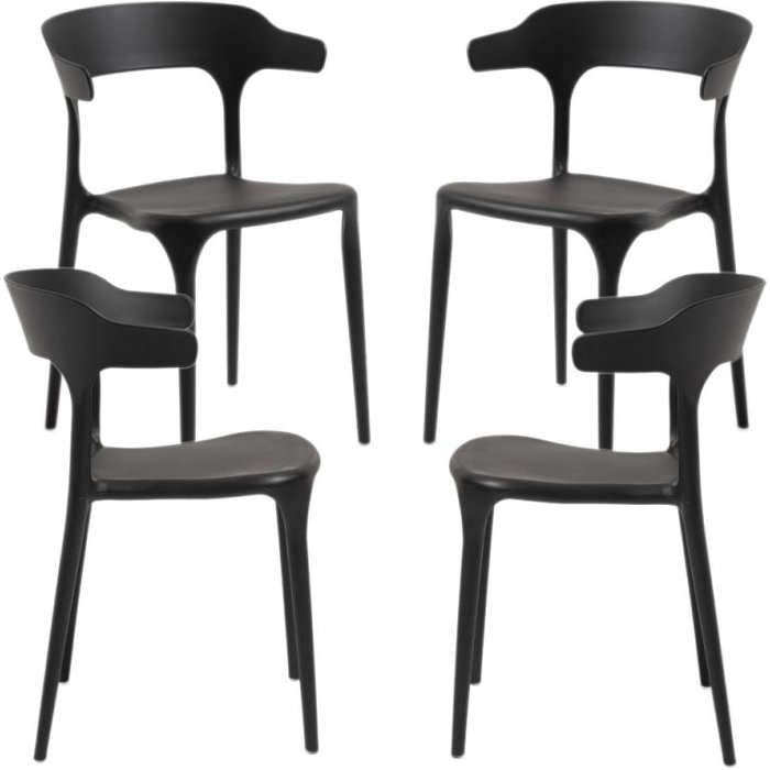 Regalos miguel - packs sillas jardín - pack 4 sillas teul - negro
