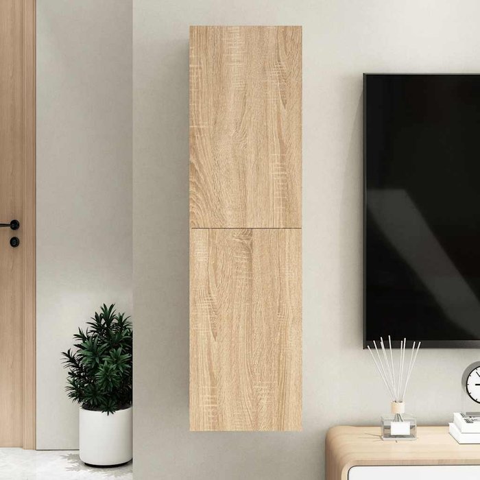 Mueble de tv, roble sonoma, 30,5x30x110 cm, madera de ingeniería