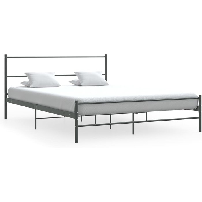 Estructura de cama de metal gris 140 x 200 cm