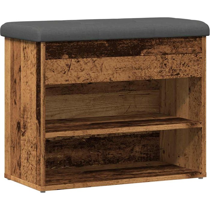 Banco zapatero madera de ingeniería madera vieja 62x32x50 cm - comfortxl