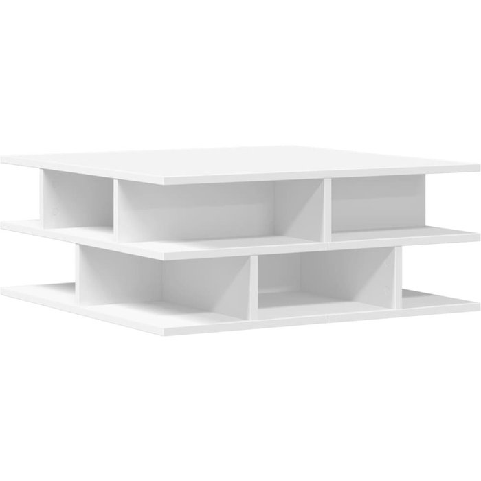 Mesa de centro de madera compuesta blanca 70x70x29 cm - comfortxl