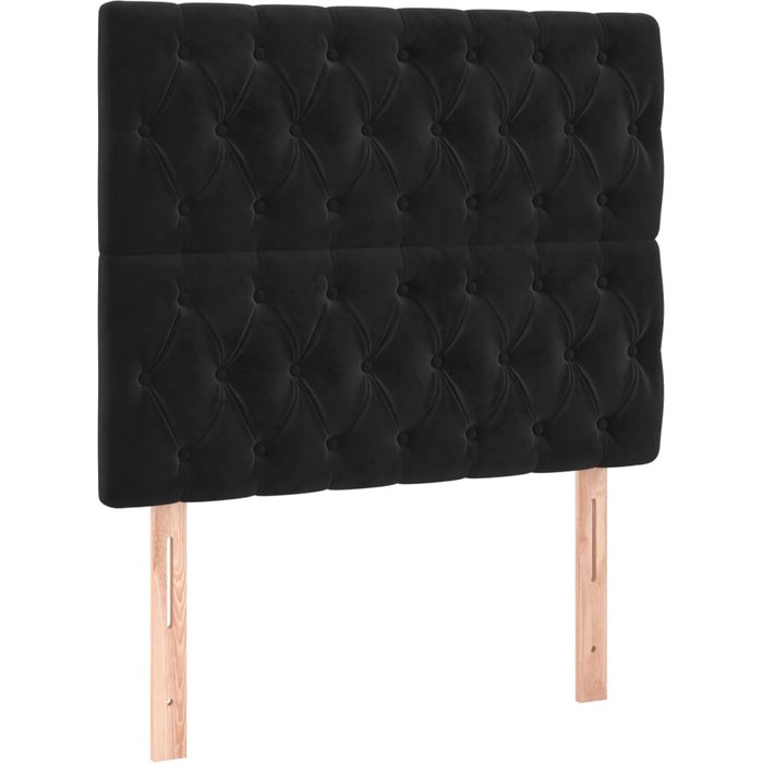 Cabecero cama - mueble cabecero terciopelo negro 100x7x118/128 cm
