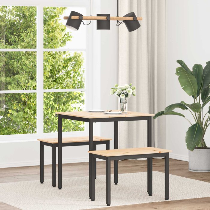 Mesa de comedor natural 70 x 70 x 75 cm madera de pino macizo vidaxl