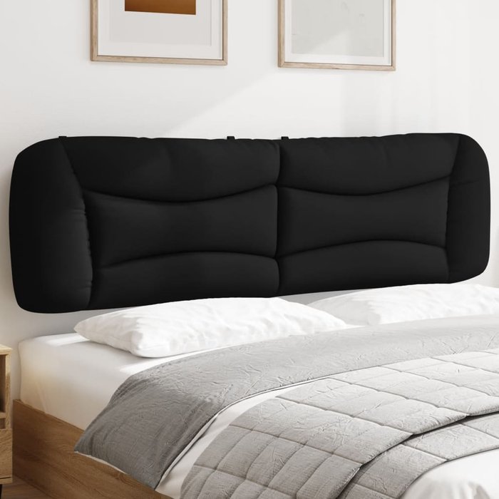 Cabecero de cama acolchado tela negro 180 cm - comfortxl