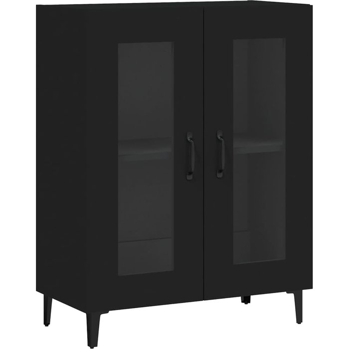 Aparador de madera de ingeniería negro 69,5x34x90 cm - comfortxl