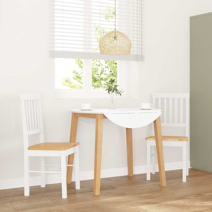 Sillas de comedor 2 unidades madera maciza de caucho blanco vidaxl