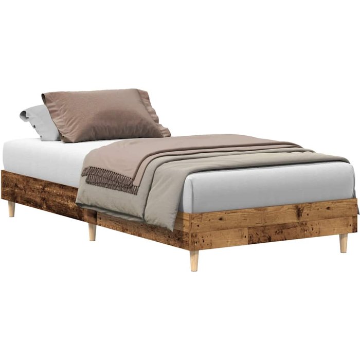Estructura de cama sin colchón madera vieja 75x190 cm madera — comfortxl