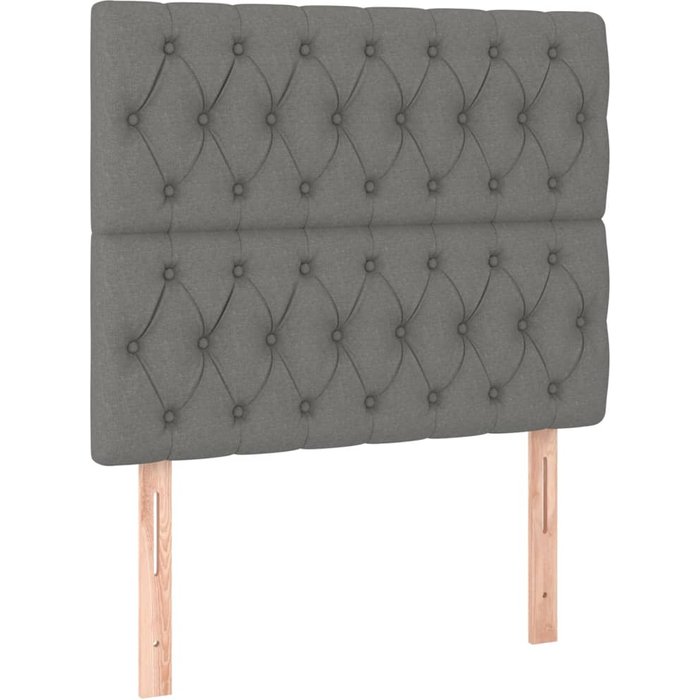Cabecero de cama - mueble cabecero gris oscuro 100x7x118/128 cm de tela