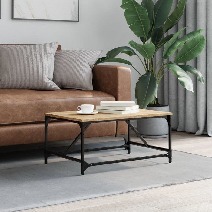 Mesa de centro roble sonoma 75x50x35 cm madera contrachapada