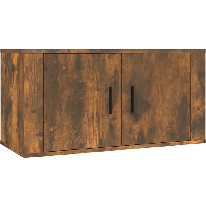 Mueble tv de pared roble ahumado 80x34,5x40 cm