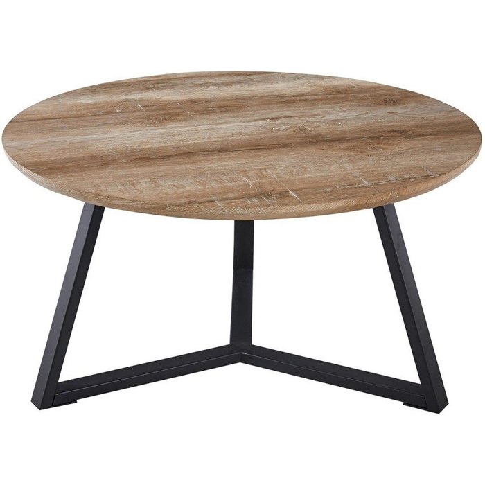 Mesa baja pasoa – roble envejecido y metal – estilo rústico