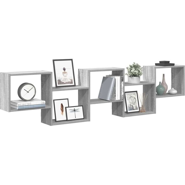 Maison exclusive - estante cubo de pared 5 compartimentos madera gris sonoma