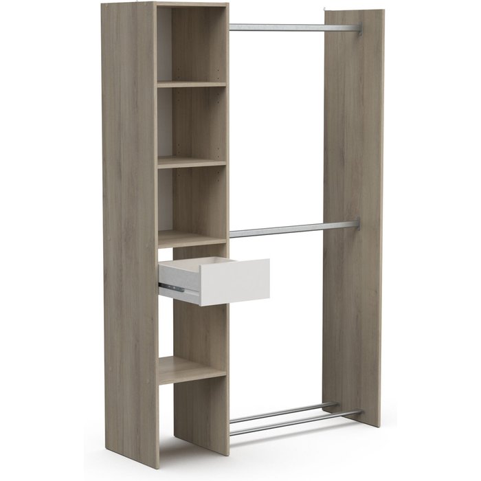 Armario completo - californie - roble y blanco - 118 x 39,5 x 183 cm - demeyere