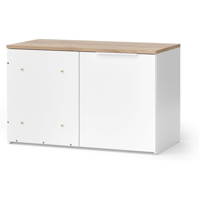 Vicco cómoda esquinera wido, blanco/sonoma, 80 x 50 cm con puerta