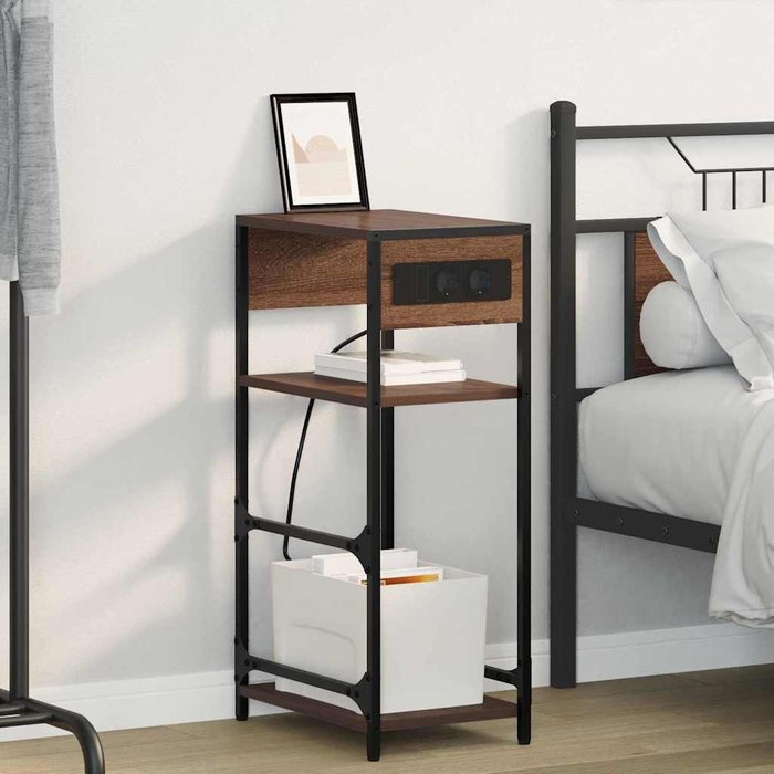 Maison exclusive - armario de noche roble marrón 40 x 27 x 76 cm