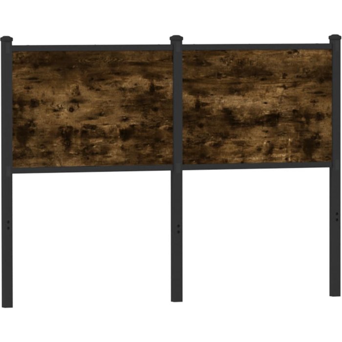 Cabecero de madera de ingeniería y acero roble ahumado 120 cm