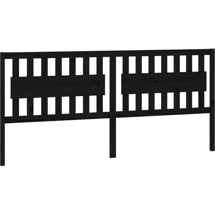 Cabecero de cama - mueble cabecero madera maciza de pino negro 205,5x4x100 cm