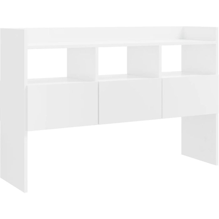 Aparador de madera contrachapada blanco brillante 105x30x70 cm - comfortxl