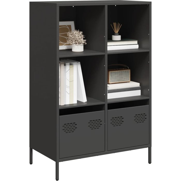 Aparador acero negro 68x39x103,5 cm vidaxl