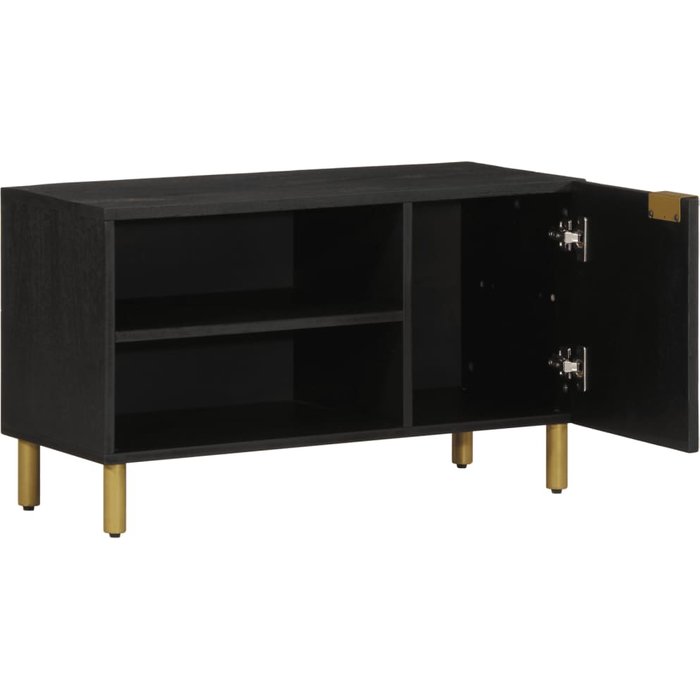 Mueble de tv madera de ingeniería negro 80x33x46 cm - comfortxl