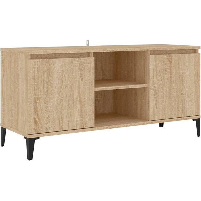 Mueble tv con patas de metal roble sonoma 103,5x35x50 cm