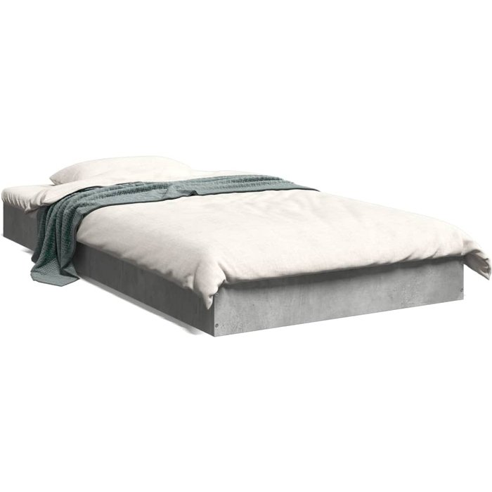 Estructura de cama gris hormigón 100x200 cm de madera contrachapada