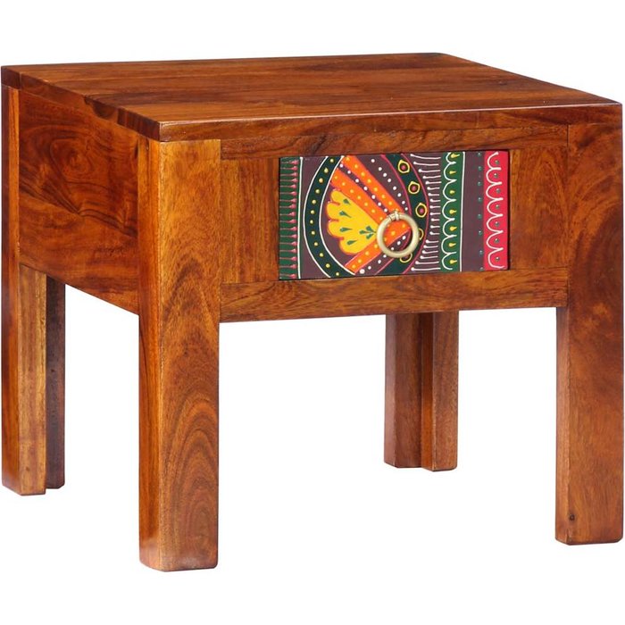 Mesita de noche 40x40x36 cm madera maciza de acacia