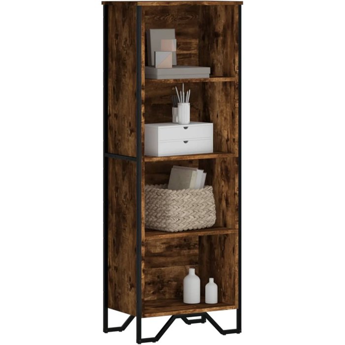 Librería roble ahumado 50x31x137,5 cm madera contrachapada