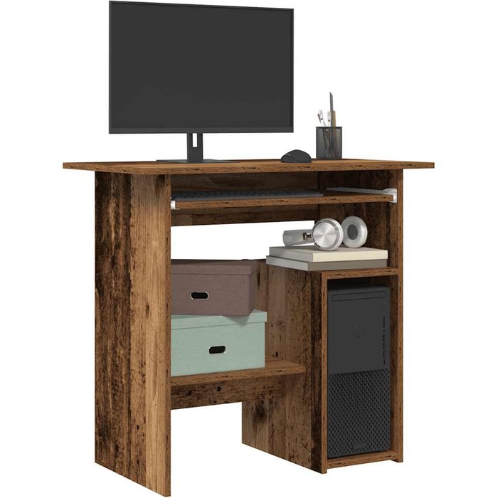 Escritorio antiguo de madera de 80x45x74 cm, fabricado en madera de ingeniería.