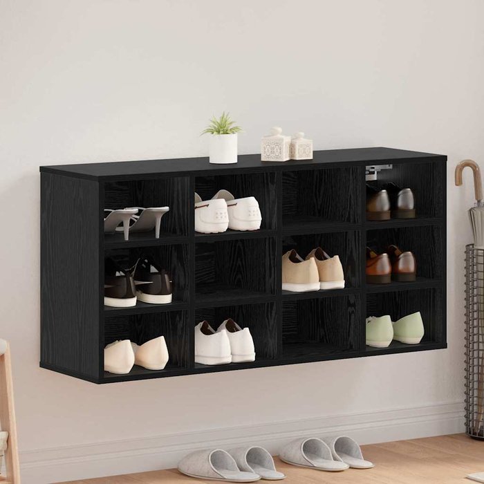 Zapatero con estante, roble negro, 103 x 30 x 51 cm