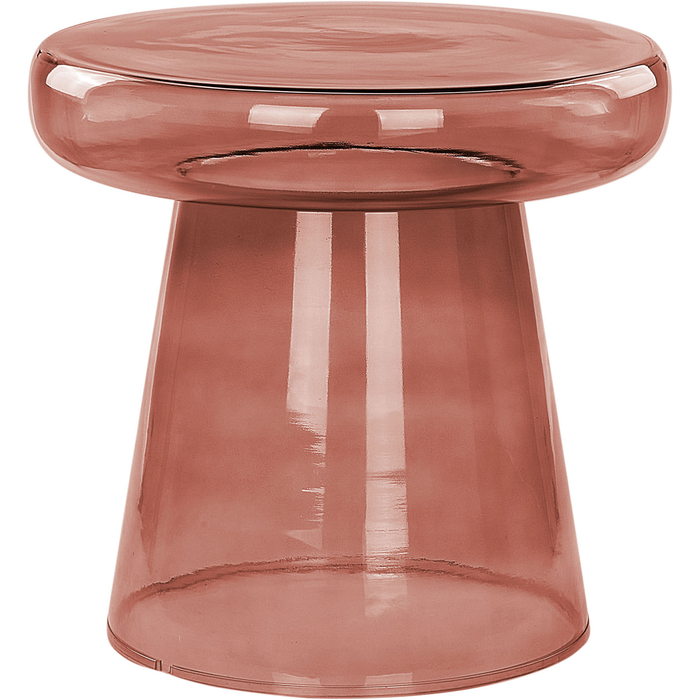 Beliani mesa auxiliar caldera vidrio rojo