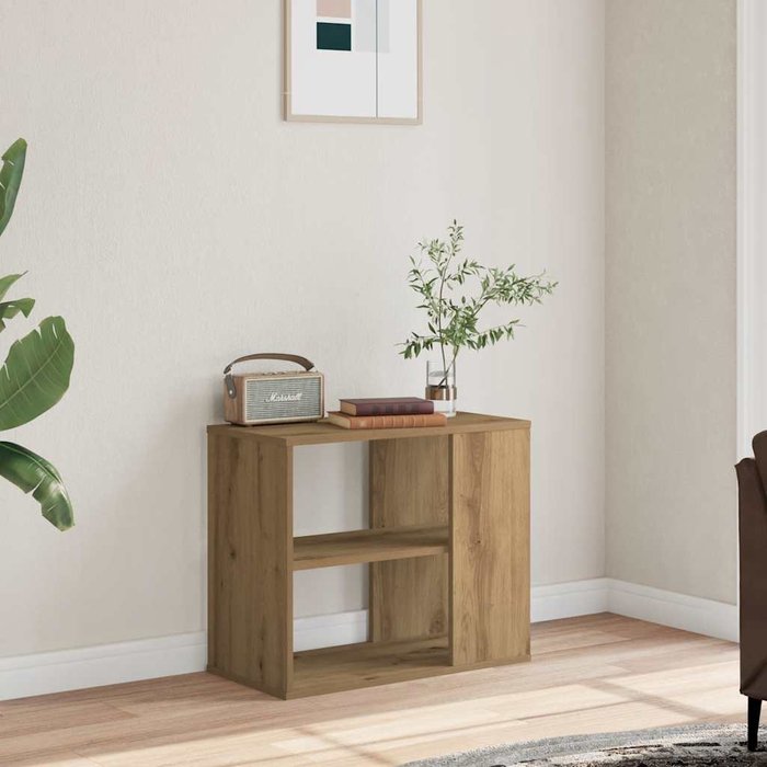 Mueble auxiliar de roble hecho a mano, 60x30x50 cm, madera de ingeniería.