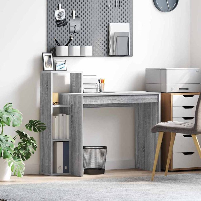 Maison exclusive - escritorio gris sonoma 100 x 40 x 90 cm madera de ingeniería