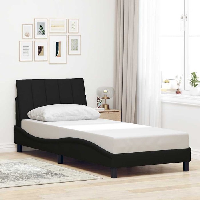 Estructura de cama sin colchón hanko tela negro 90x200 cm vidaxl