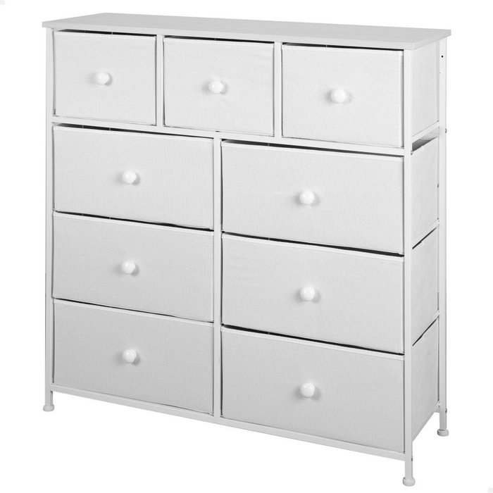 Max home cómoda blanca 9 cajones de tela
