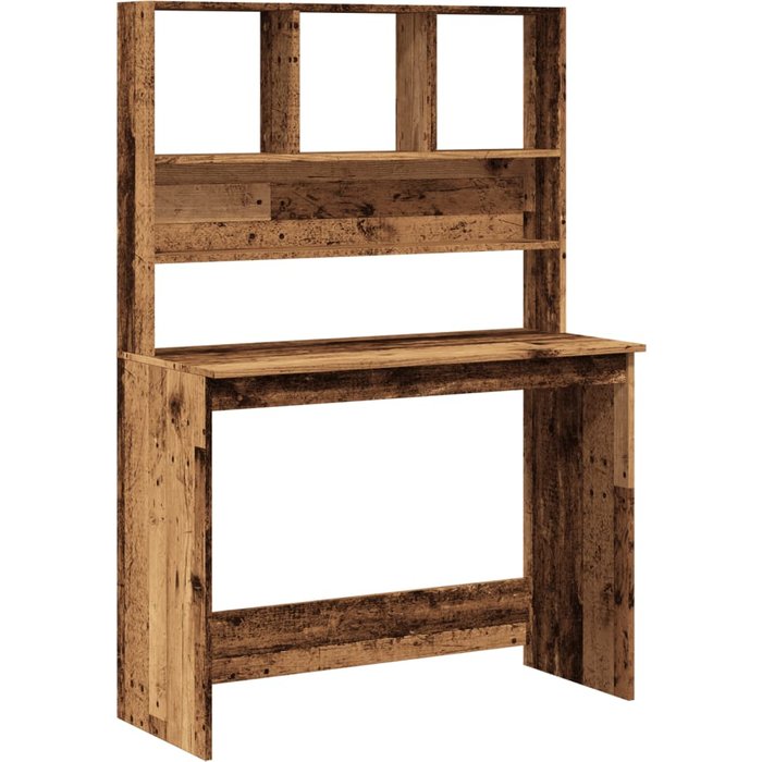 Escritorio con estantes madera vieja 102x45x148 cm madera contrachapada