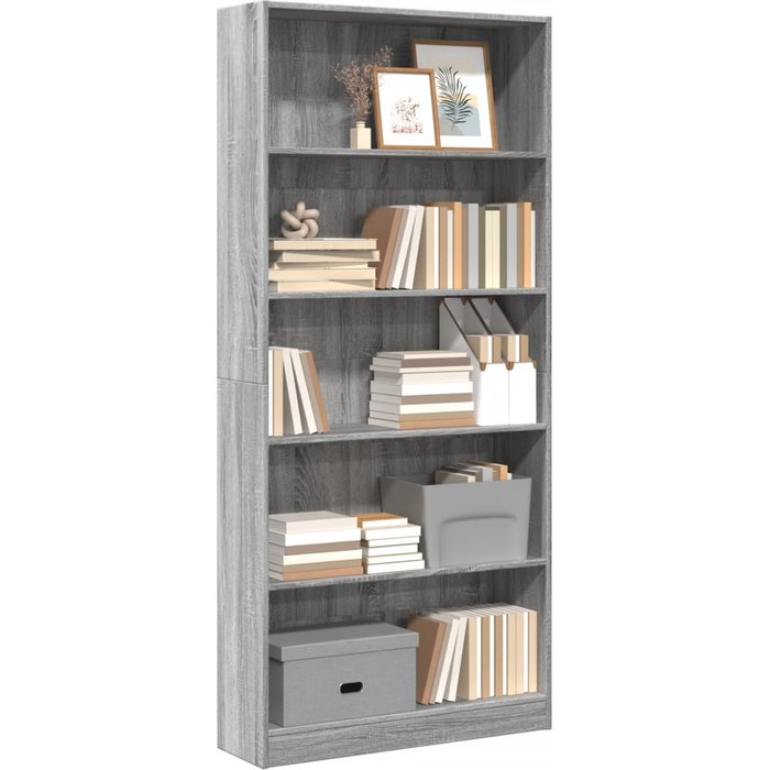 Maison exclusive - estantería de madera de ingeniería gris sonoma 80x24x176 cm