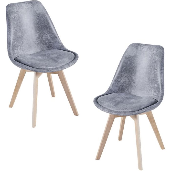 Regalos miguel - packs sillas comedor - pack 2 sillas synk vintage - gris claro