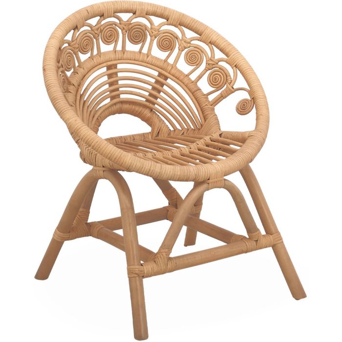 Silla infantil de ratán, alice, natural, 46x39.5x55 cm