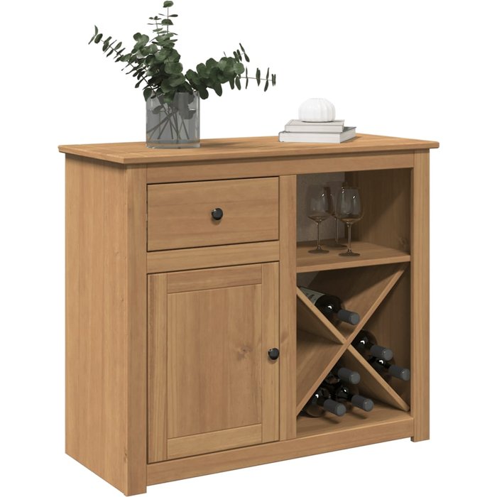 Vidaxl aparador con cajón panama madera maciza pino 93x40x80 cm