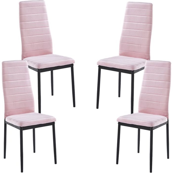 Regalos miguel - packs sillas comedor - pack 4 sillas lauter terciopelo - rosa
