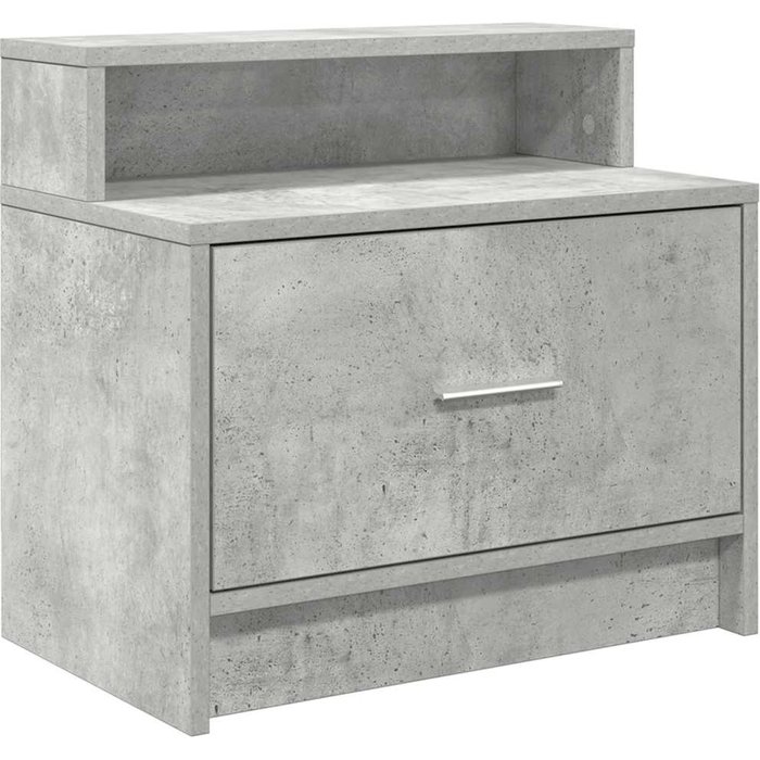 Mesilla de noche con cajón gris hormigón 51x31x47 cm - comfortxl